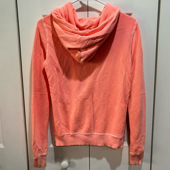 AMERICAN EAGLE Women’s Pink/Peach Zip Up Hooded Hoodie Sweatshirt Jacket -size S - Picture 2 of 3